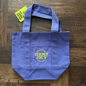 Trader Joe's Limited Edition Halloween Purple Mini Canvas Tote Bag NWT